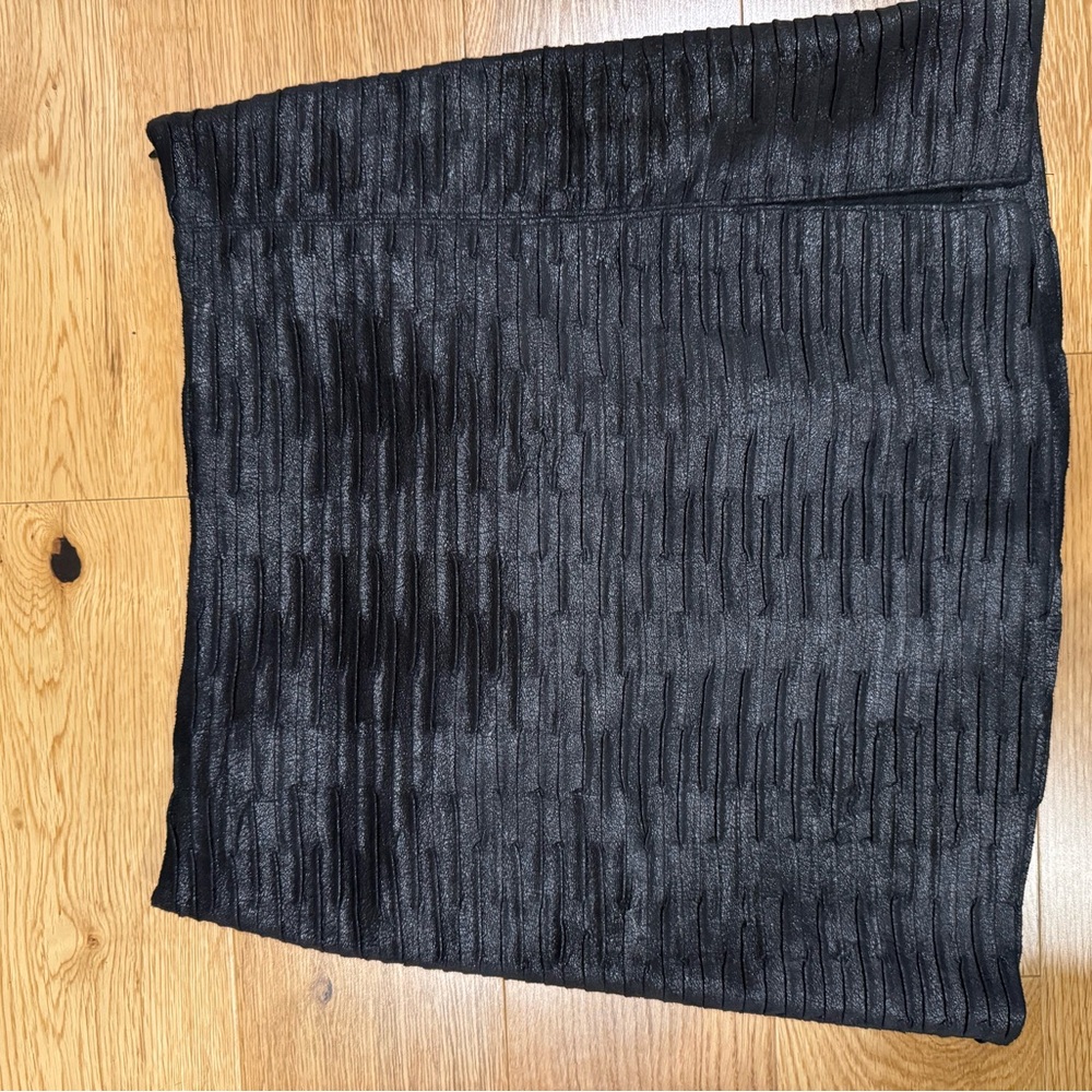 Black Suede Textured Skirt